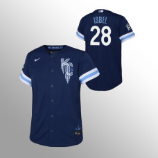 Royals #28 Youth Kyle Isbel 2022 City Connect Replica Navy Jersey