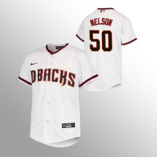 Diamondbacks #50 Youth Kyle Nelson Home Replica White Jersey