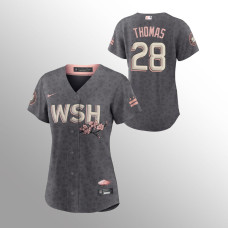Nationals #28 Lane Thomas Jersey Women's Replica Bloom Gray 2022 City Connect