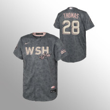 Nationals #28 Lane Thomas Youth Jersey Replica Bloom Gray 2022 City Connect