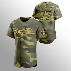 Luke Jackson 2022 Armed Forces Day Atlanta Braves Authentic Camo Jersey