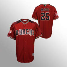 Men's Arizona Diamondbacks #25 Crimson Archie Bradley 2019 Spring Training Cool Base Majestic Jersey