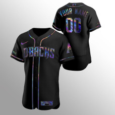 Custom Arizona Diamondbacks Black Authentic Iridescent Holographic Jersey