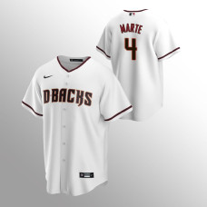 Men's Arizona Diamondbacks Ketel Marte #4 White Replica Home Jersey