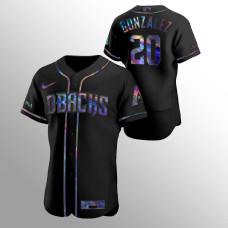 Luis Gonzalez Arizona Diamondbacks Black Authentic Holographic Golden Edition Jersey