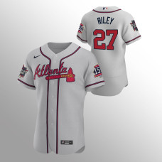 Men's Atlanta Braves Austin Riley 2021 MLB All-Star Gray Game Patch Authentic Road Jersey