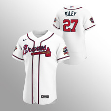 Men's Atlanta Braves Austin Riley 2021 MLB All-Star White Game Patch Authentic Home Jersey