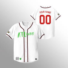 Atlanta Braves Custom White 25th Anniversary Baseball Jersey