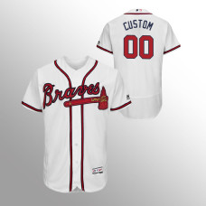 Men's Atlanta Braves White Authentic Collection Home #00 Custom 2019 Flex Base Jersey