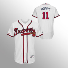 Men's Atlanta Braves #11 White Ender Inciarte MLB 150th Anniversary Patch Flex Base Authentic Collection Home Jersey