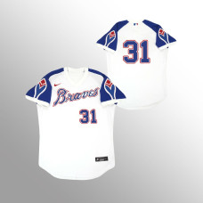 Greg Maddux Atlanta Braves White Throwback Home Cooperstown Jersey