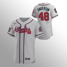 Men's Atlanta Braves Ian Anderson 2021 MLB All-Star Gray Game Patch Authentic Road Jersey
