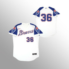 Ian Anderson Atlanta Braves White Throwback Home Cooperstown Jersey