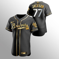 Men's Atlanta Braves Luke Jackson Golden Edition Black Authentic Jersey