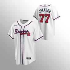 Men's Atlanta Braves Luke Jackson #77 White 2020 Replica Home Jersey