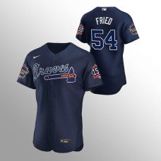 Men's Atlanta Braves Max Fried 2021 MLB All-Star Navy Game Patch Authentic Alternate Jersey