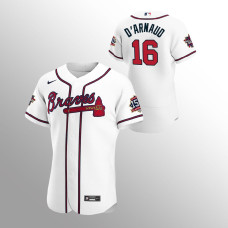 Men's Atlanta Braves Travis d'Arnaud 2021 MLB All-Star White Game Patch Authentic Home Jersey