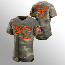 Men's Baltimore Orioles Anthony Santander #25 Camo 2021 Armed Forces Day Authentic Jersey