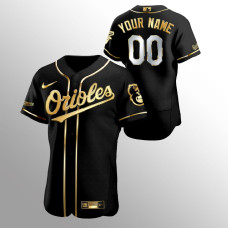 Men's Baltimore Orioles Custom Golden Edition Black Authentic Jersey