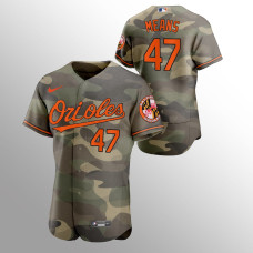 Men's Baltimore Orioles John Means #47 Camo 2021 Armed Forces Day Authentic Jersey