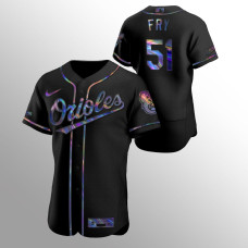 Paul Fry Baltimore Orioles Black Authentic Iridescent Holographic Jersey