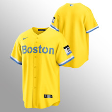 Men's Boston Red Sox 2021 City Connect Gold Replica Jersey
