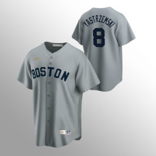 Men's Boston Red Sox #8 Carl Yastrzemski Gray Road Cooperstown Collection Jersey