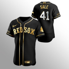 Men's Boston Red Sox Chris Sale Golden Edition Black Authentic Jersey