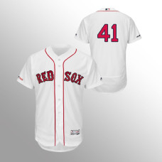 Men's Boston Red Sox #41 White Chris Sale MLB 150th Anniversary Patch Flex Base Authentic Collection Home Jersey