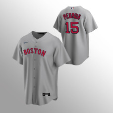 Men's Boston Red Sox Dustin Pedroia #15 Gray Replica Road Jersey