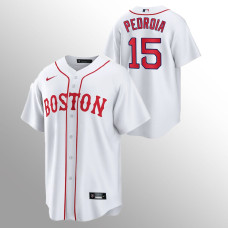 Boston Red Sox Dustin Pedroia White 2021 Replica Patriots' Day Jersey