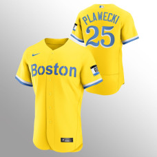 Boston Red Sox Kevin Plawecki Gold 2021 City Connect Authentic Jersey