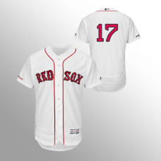 Men's Boston Red Sox #17 White Nathan Eovaldi MLB 150th Anniversary Patch Flex Base Authentic Collection Home Jersey