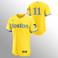 Rafael Devers Boston Red Sox Gold Light Blue 2021 City Connect Authentic Jersey