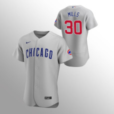 Men's Chicago Cubs Alec Mills Authentic Gray 2020 Road Team Jersey