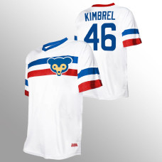 Men's Chicago Cubs #46 Craig Kimbrel White V-Neck Cooperstown Collection Jersey