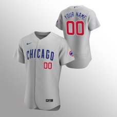 Men's Chicago Cubs Custom Authentic Gray 2020 Road Jersey
