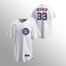Men's Chicago Cubs Daniel Descalso #33 White Replica Home Jersey