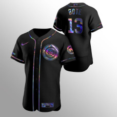 David Bote Chicago Cubs Black Authentic Iridescent Holographic Jersey