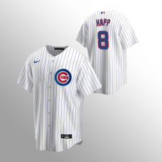 Men's Chicago Cubs Ian Happ #8 White Replica Home Jersey