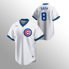 Men's Chicago Cubs #8 Ian Happ White Home Cooperstown Collection Jersey