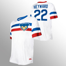 Men's Chicago Cubs #22 Jason Heyward White V-Neck Cooperstown Collection Jersey