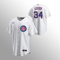 Men's Chicago Cubs Jon Lester #34 White Replica Home Jersey