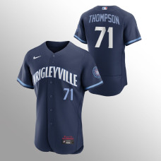 Men's Chicago Cubs Keegan Thompson 2021 City Connect Navy Authentic Jersey