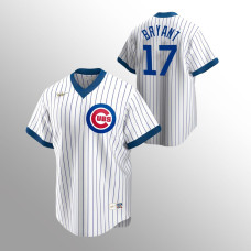 Men's Chicago Cubs #17 Kris Bryant White Home Cooperstown Collection Jersey
