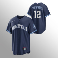 Kyle Schwarber Chicago Cubs Navy 2021 City Connect Replica Jersey