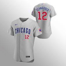 Men's Chicago Cubs Kyle Schwarber Authentic Gray 2020 Road Jersey