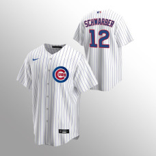 Men's Chicago Cubs Kyle Schwarber #12 White Replica Home Jersey