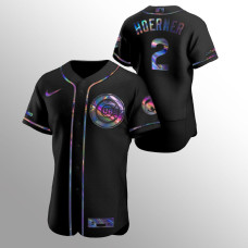 Nico Hoerner Chicago Cubs Black Authentic Iridescent Holographic Jersey