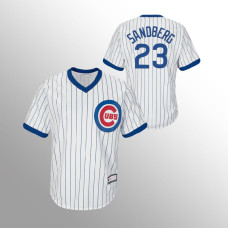 Men's Chicago Cubs #23 Ryne Sandberg White Replica Home Cooperstown Collection Jersey